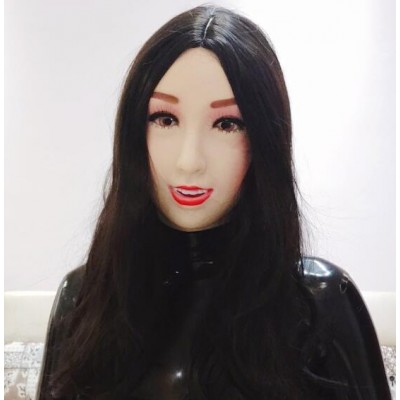 (Xinru) Quality Handmade Plastic Realist Full Head Female/Girl Crossdress Sexy Doll Face Cosplay Mask 